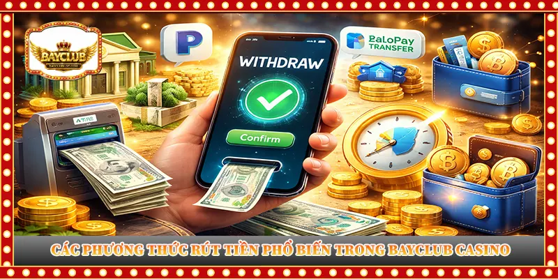 Các phương thức rút tiền phổ biến trong bayclub casino